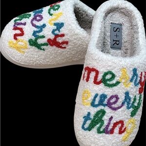 Cozy Festive House Slippers - Plush New! - Merry Everything